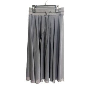 Halara Women Gray A Line Maxi Skirt XS Drawstring Mesh Elastic Waist Pull-On NWT